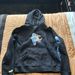 Champion Black Hoodie with Blue Bear Graphic